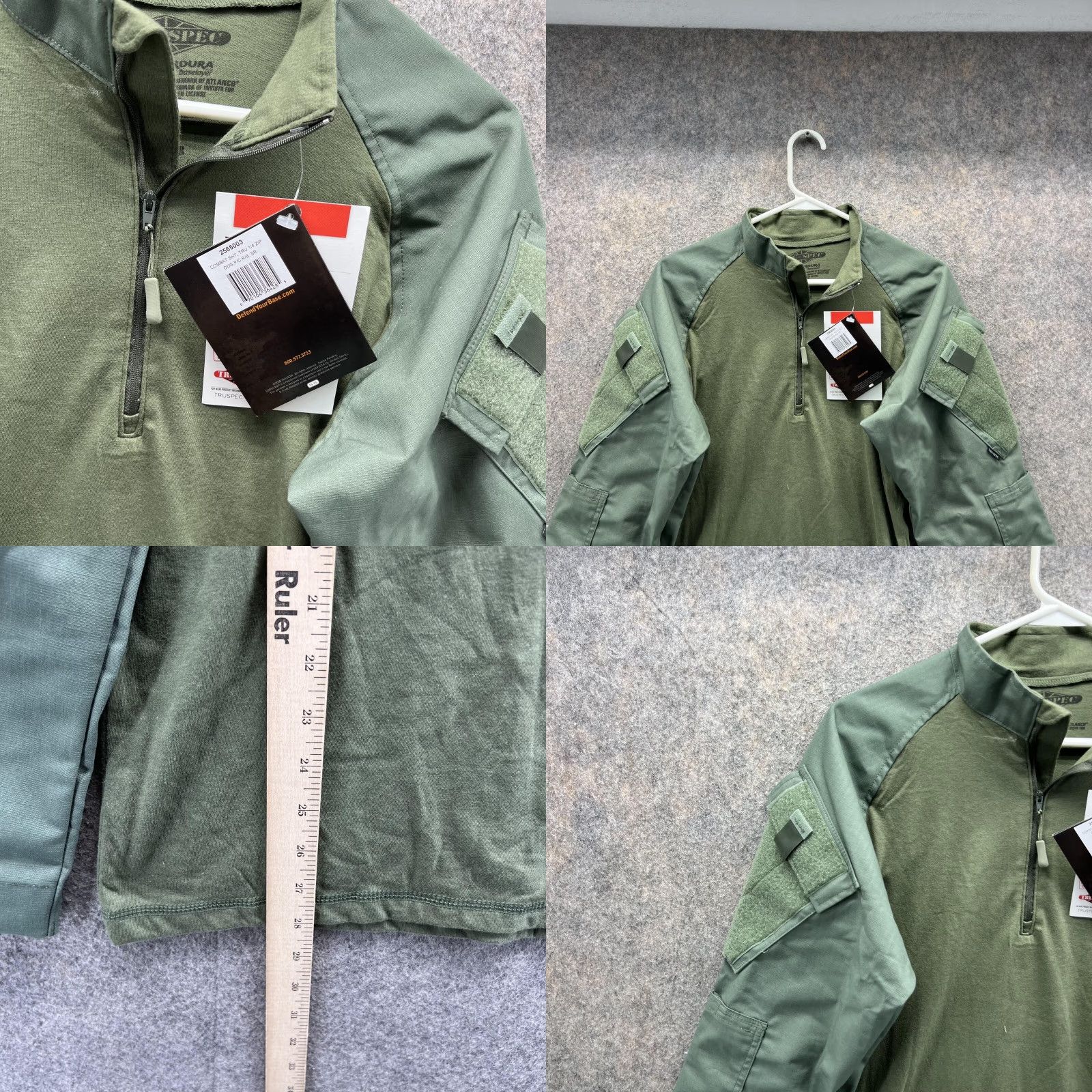 Vintage Tru Spec Shirt Men Small Green Cordura Regular 1/4 Zip Police Military Combat Size US S / EU 44-46 / 1 - 8 Thumbnail