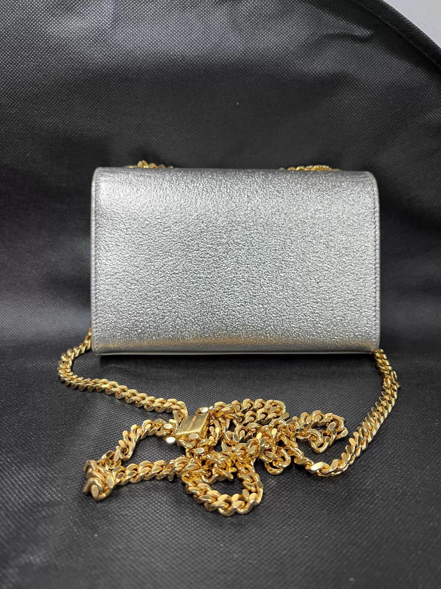 Saint Laurent Paris YSL Kate Silver/Gold Chain Crossbody/Shoulder Bag Size ONE SIZE - 2 Thumbnail