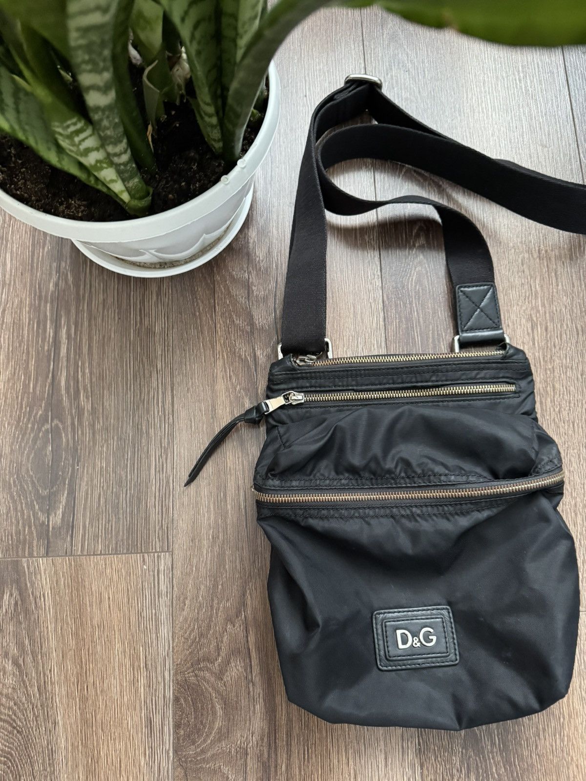 Dolce & Gabbana Dolce & Gabbana Shoulder Bag Logo Nylon Black Adjustable Leather Rare Size ONE SIZE - 2 Thumbnail