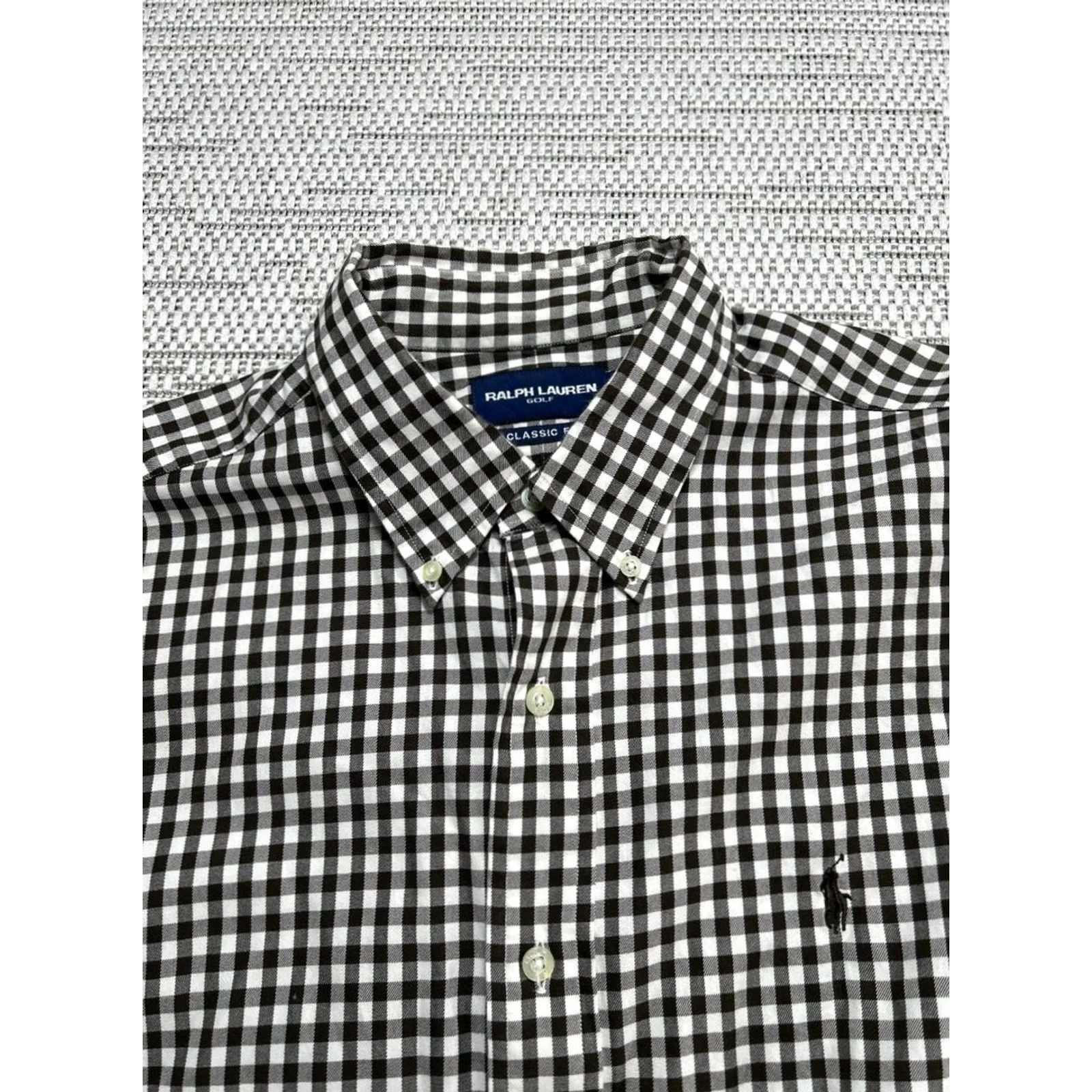 Ralph Lauren Ralph Lauren Golf Shirt Mens Large Black Cotton Gingham Flannel Classic Fit Button-Up Size US L / EU 52-54 / 3 - 3 Thumbnail