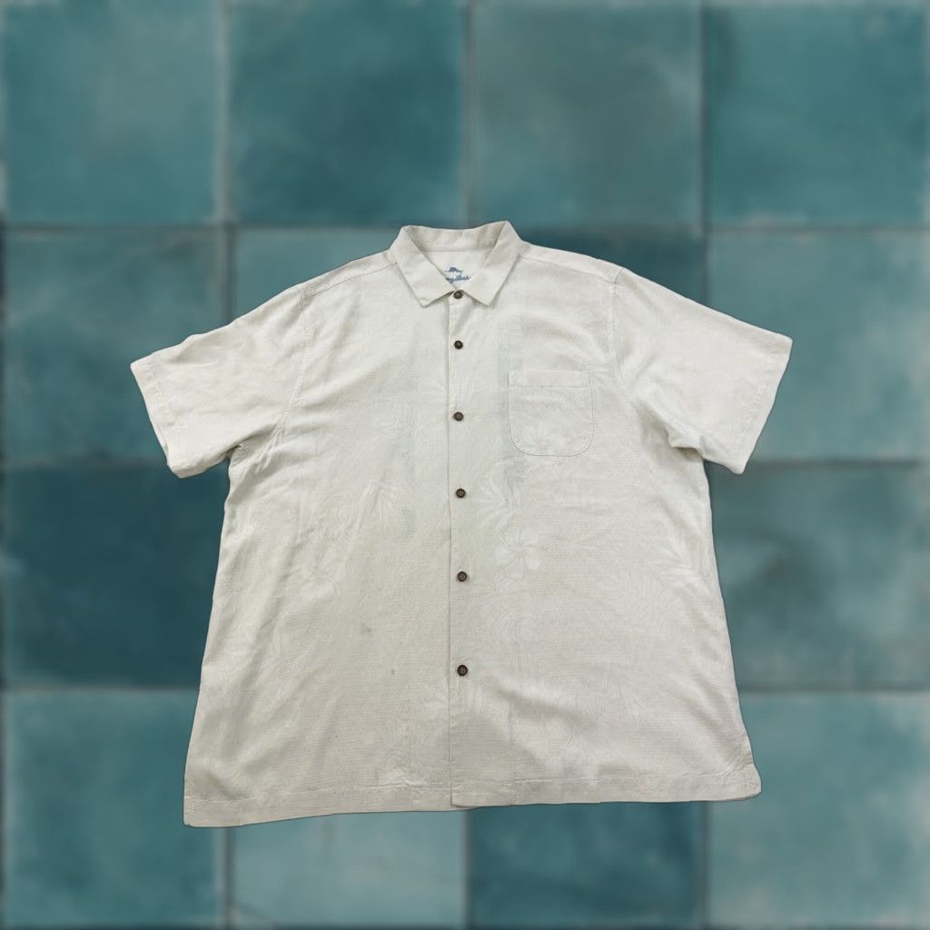 Tommy Bahama Tommy Bahama Shirt Men 2XL Beige Silk Short Sleeve Button-Up Down Hatch Size US XXL / EU 58 / 5 - 1 Thumbnail
