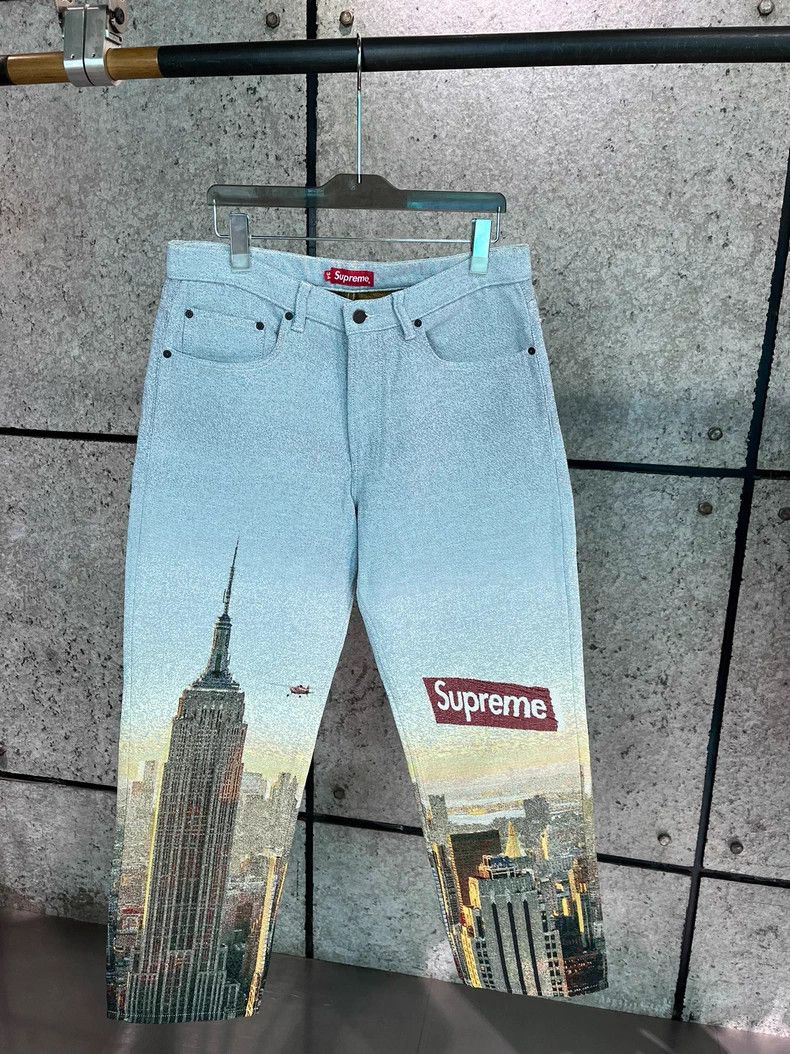 Saint Laurent Paris Supreme FW20 Regular Blue Denim Jeans Size US 34 / EU 50 - 1 Thumbnail