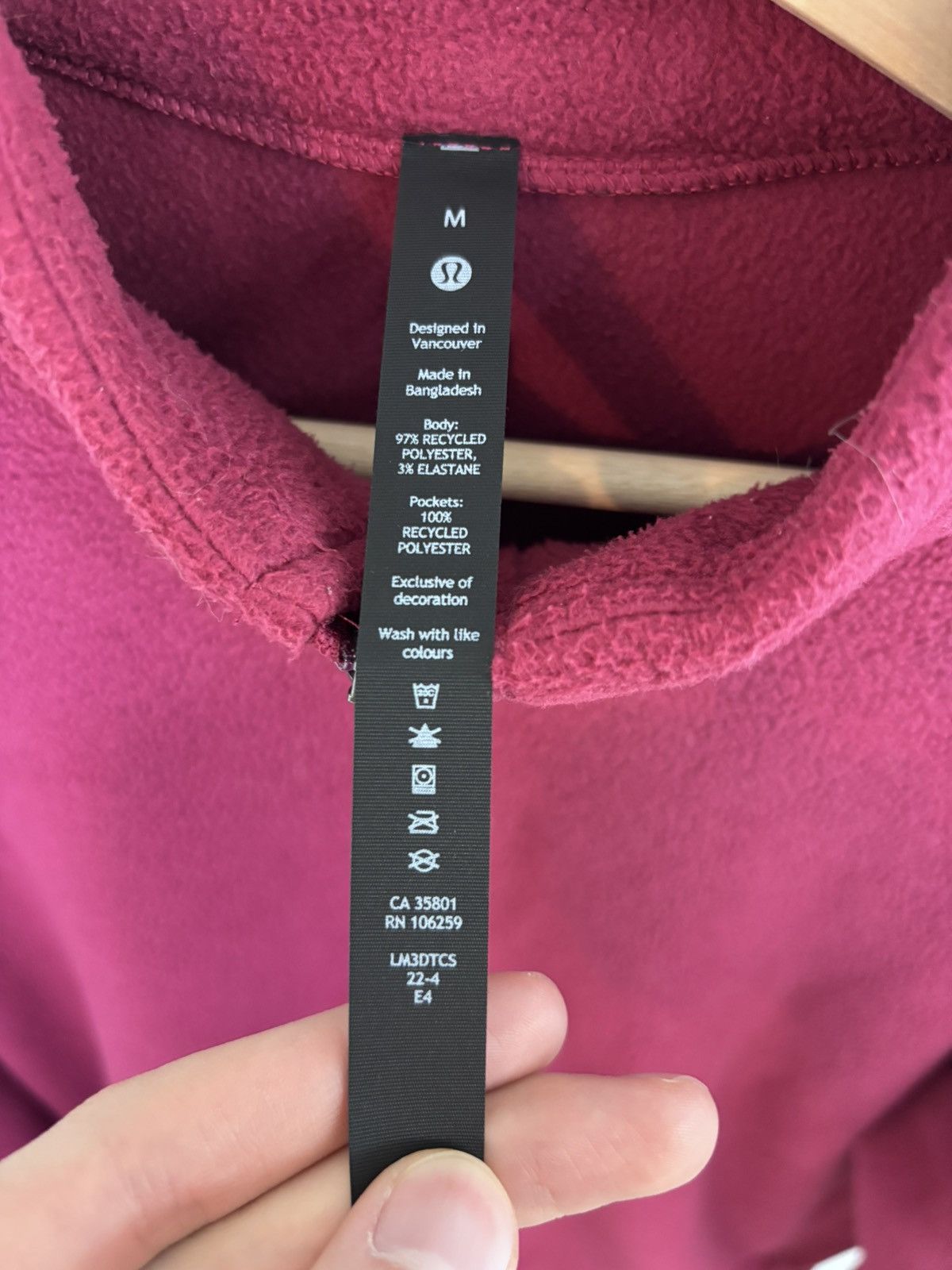 Lululemon Lululemon Pomegranate fleece zip jacket Size US M / EU 48-50 / 2 - 3 Thumbnail