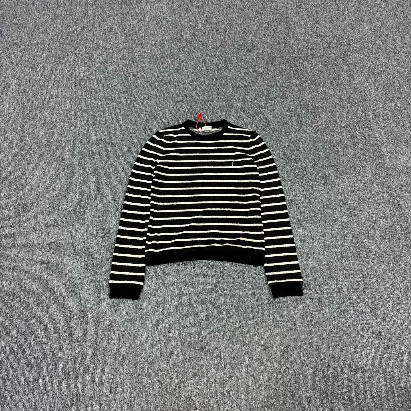 Saint Laurent Paris Saint Laurent Paris Breast embroidery; striped knit sweate Size M / US 6-8 / IT 42-44 - 1 Thumbnail