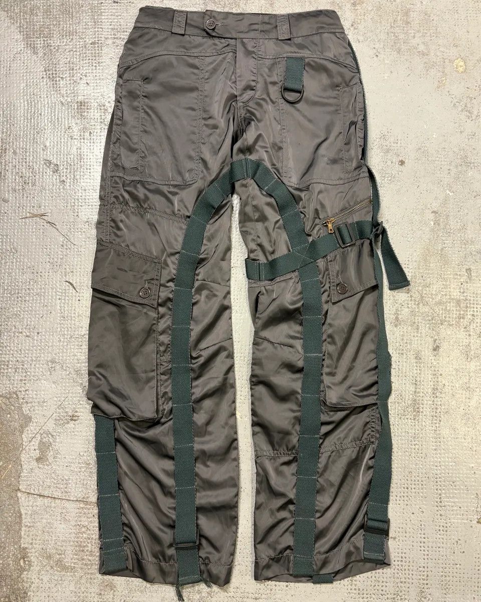 Dolce & Gabbana AW2003 Dolce & Gabbana Grey Nylon Bondage Cargo Pants Size US 30 / EU 46 - 1 Thumbnail