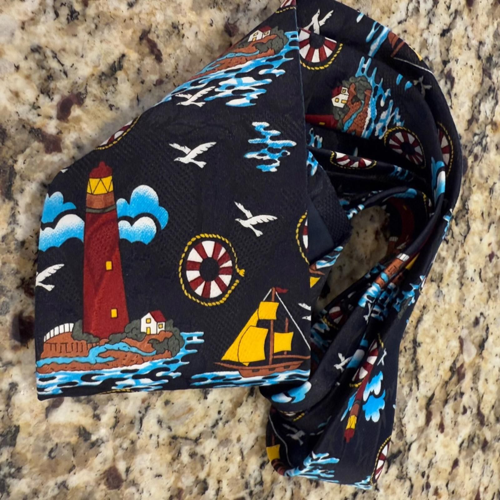Other Renaissance handmade sailboat lighthouse nautical tie Size ONE SIZE - 4 Thumbnail