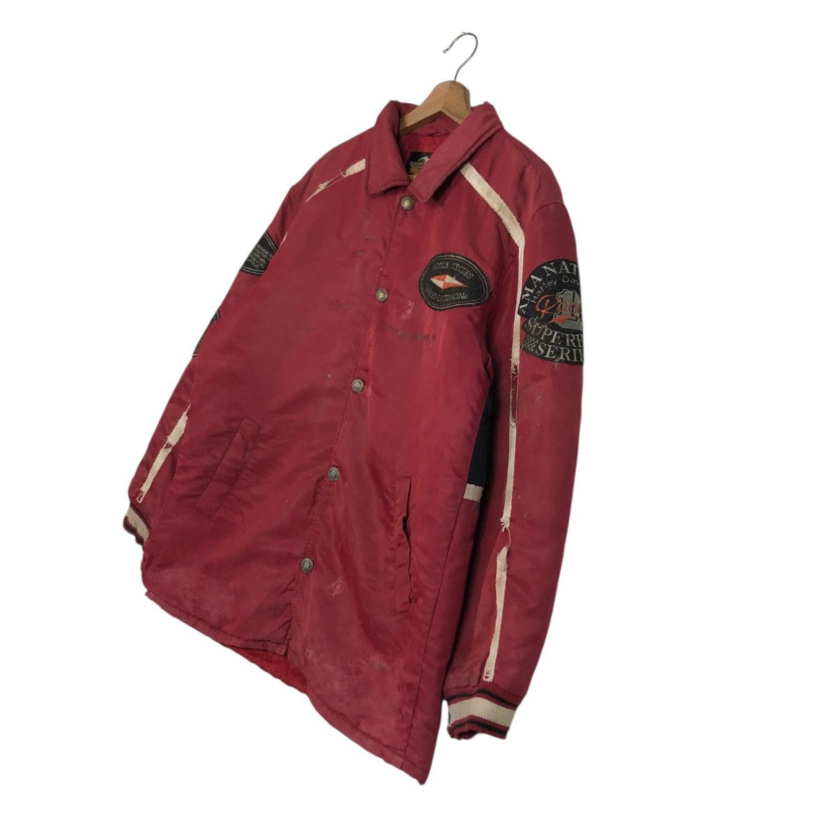 Harley Davidson 🔥VINTAGE BOMBER BIKER JACKET MOTORCYCLE HARLEY DAVIDSON LOGO Size US L / EU 52-54 / 3 - 4 Thumbnail