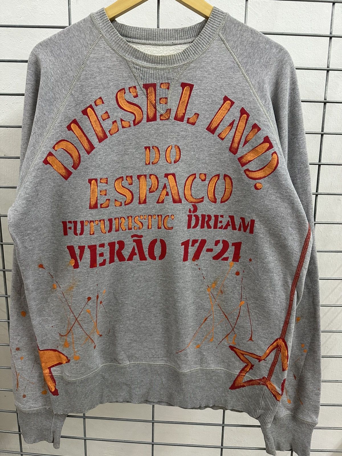 Diesel Vtg Diesel Industry Futuristic Dream Y2K Splatter Sweatshirt Size US L / EU 52-54 / 3 - 5 Thumbnail