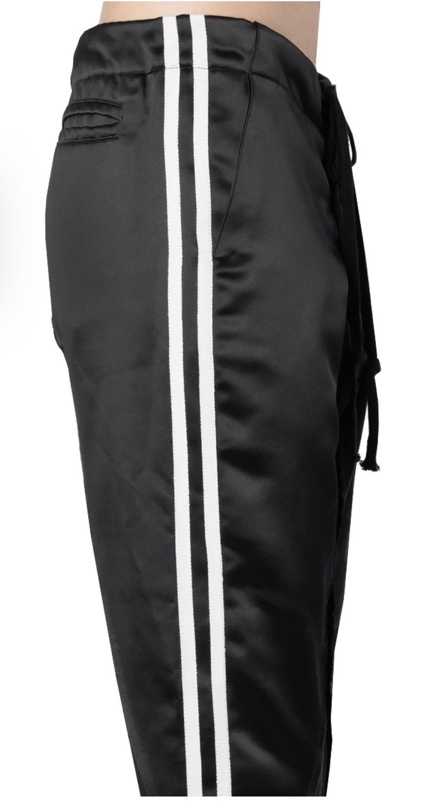 Greg Lauren Greg Lauren Black Satin Baker Lounge Pants Size US 32 / EU 48 - 4 Thumbnail