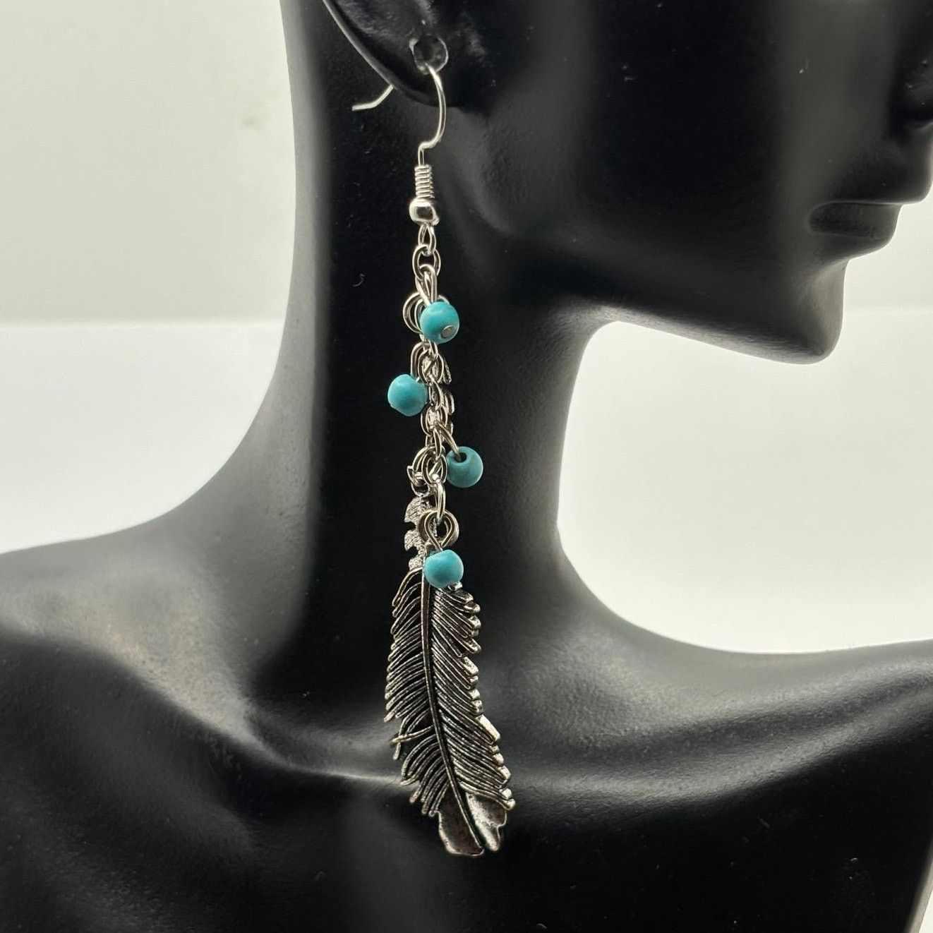 Other Vintage Silver & blue western earrings Size ONE SIZE - 2 Thumbnail