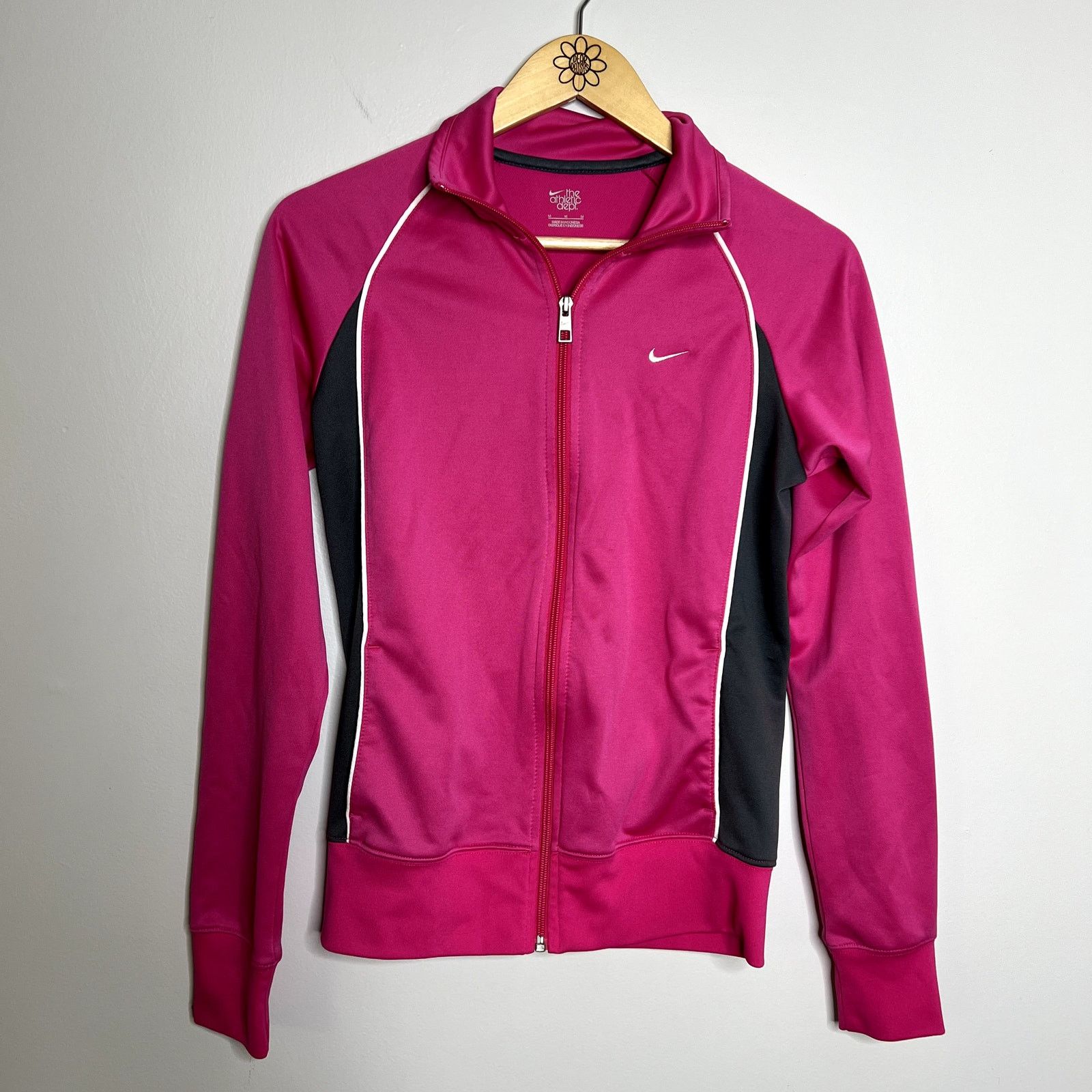 Nike Nike Pink Athletic Full Zip Track Jacket Size M / US 6-8 / IT 42-44 - 4 Thumbnail