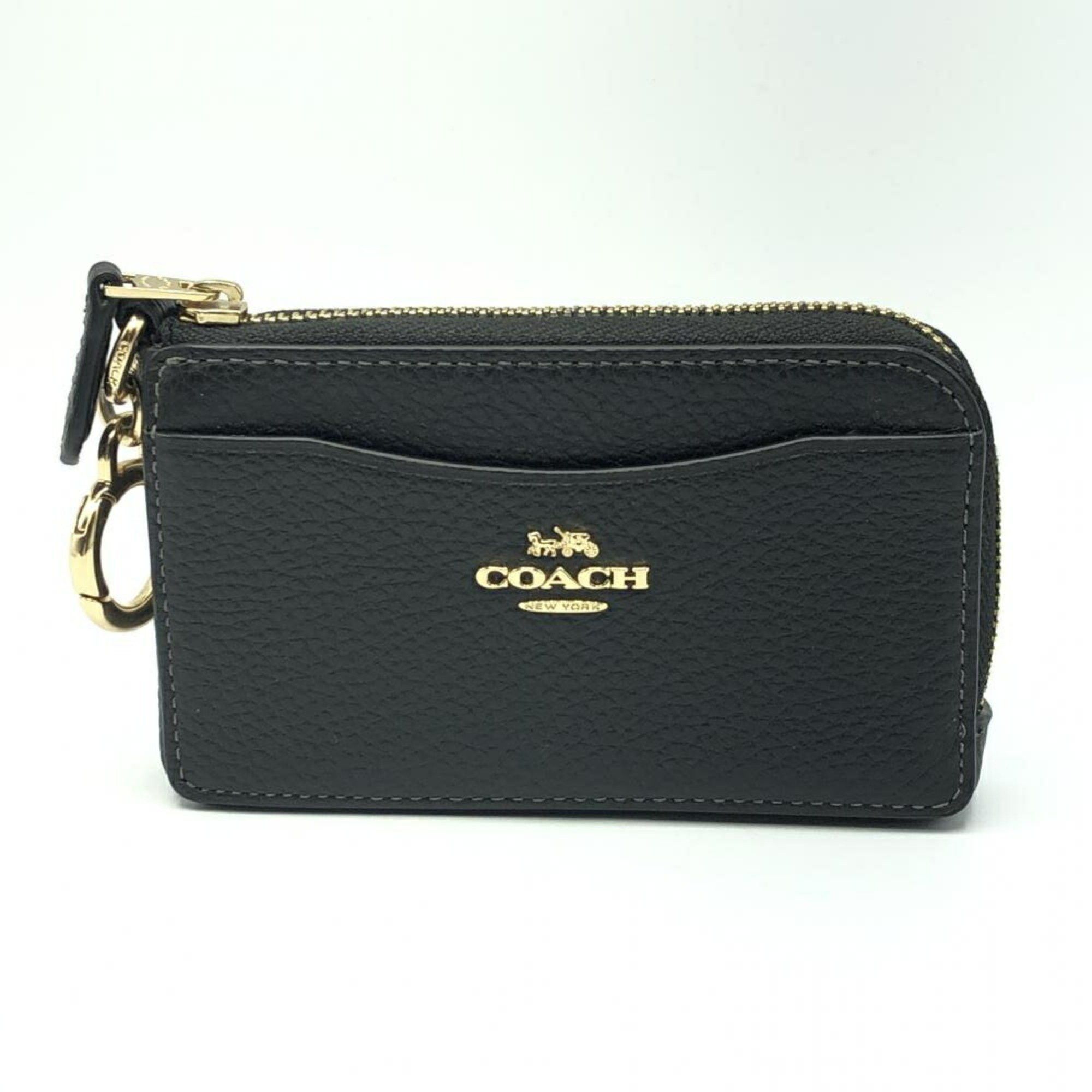Coach COACH Wallet/Coin Case Business Card Holder/Card Leather Black CH162 Coach Size ONE SIZE - 1 Thumbnail