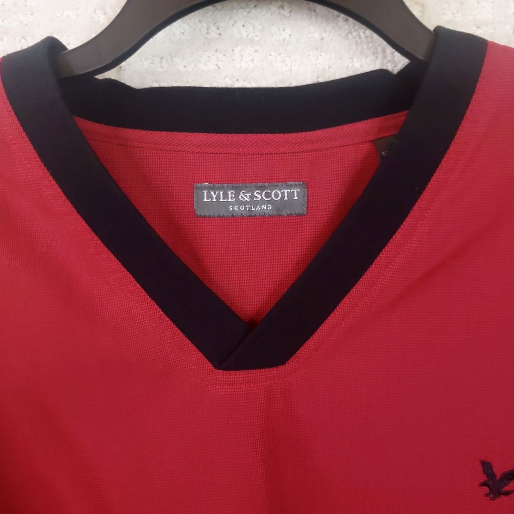 Lyle & Scott Lyle & Scott Scotland Mens Pullover V-Neck Red Zip Pockets Sweatshirt Sweater XL Size US XL / EU 56 / 4 - 4 Thumbnail
