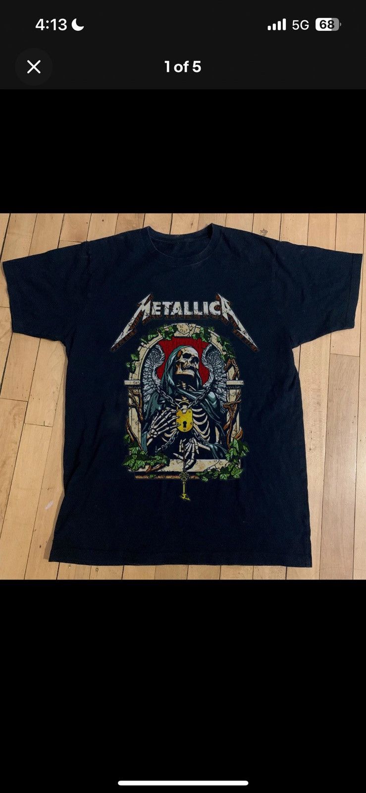 Vintage Vintage Metallica Skeleton T-shirt Unisex Black Cotton Size US M / EU 48-50 / 2 - 1 Preview