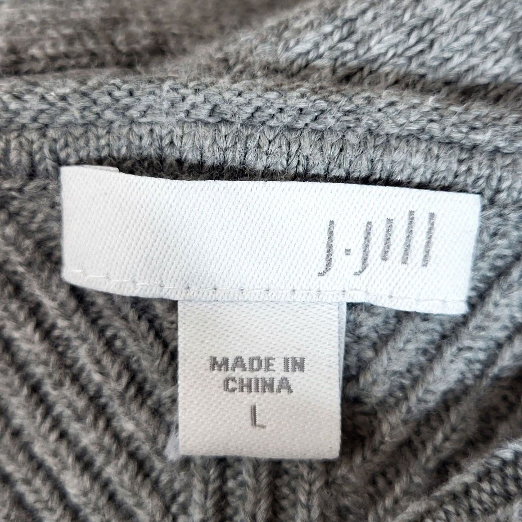 J. Jill J. Jill Sweater Women L V-Neck Textured Knit Long Sleeve Tunic Gray Size L / US 10 / IT 46 - 3 Thumbnail