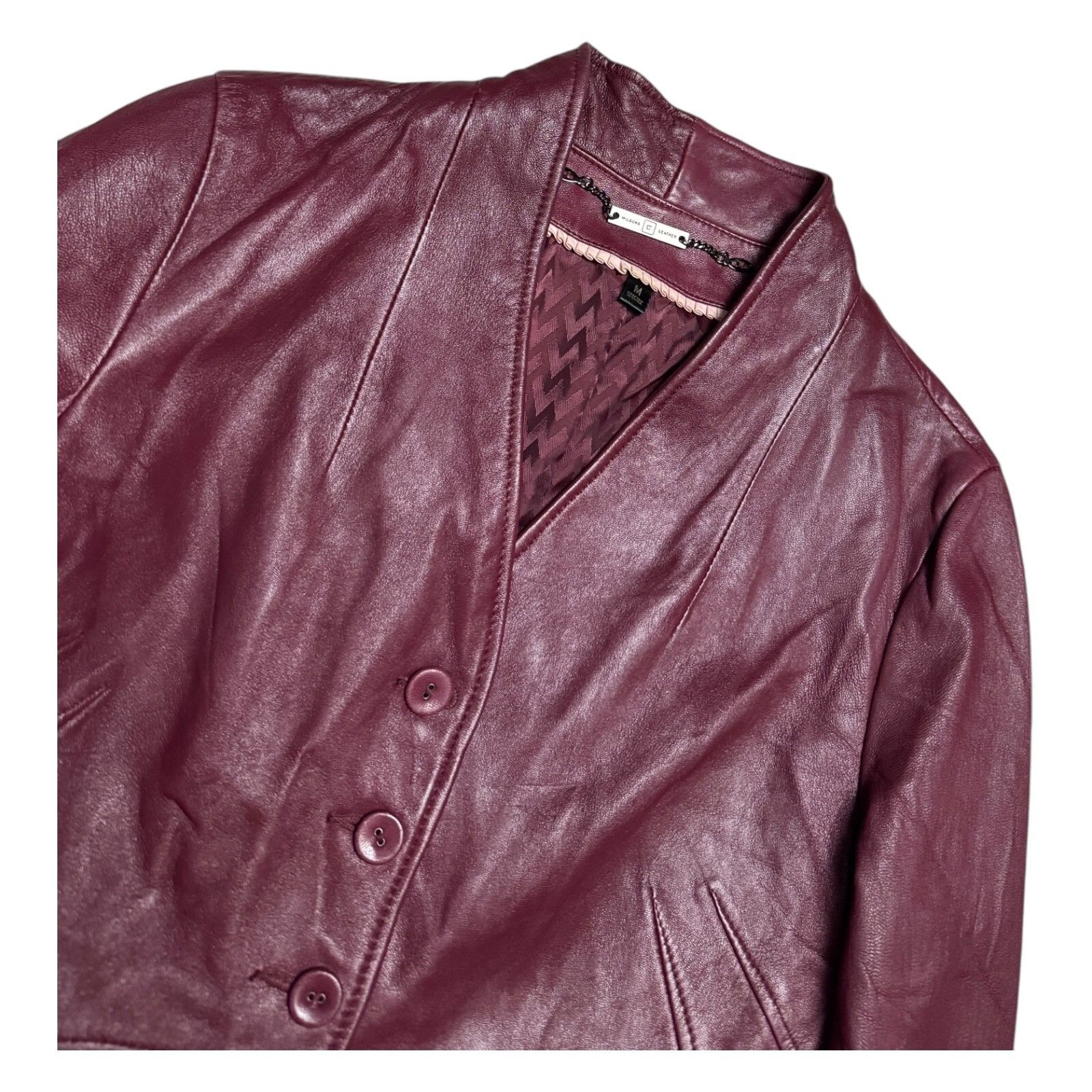 Wilsons Leather WILSONS LEATHER Designer GENUINE LEATHER Jacket Medium Size M / US 6-8 / IT 42-44 - 2 Thumbnail