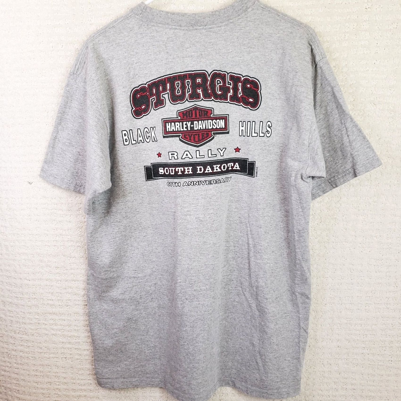 Harley Davidson VINTAGE Harley-Davidson T-Shirt Motorcycle Adult L Gray 2000 Sturgis Black Hills Rally Mens Size US L / EU 52-54 / 3 - 6 Thumbnail