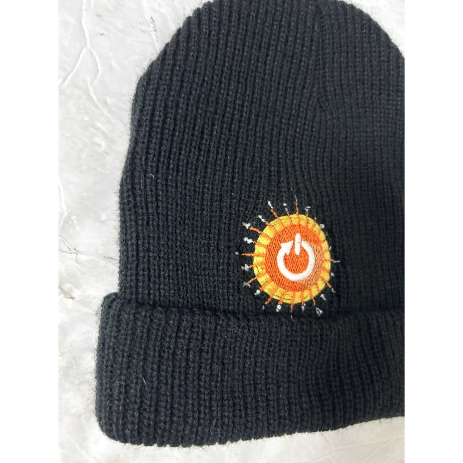 Brixton VINTAGE Brixton Knit Beanie Acrylic Embroidered Power Button Black Size ONE SIZE - 3 Thumbnail