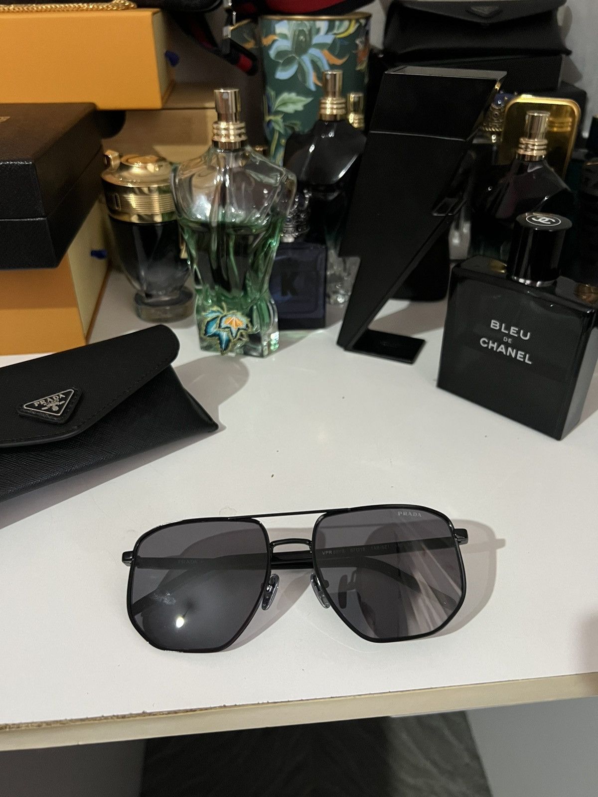 Prada SPR 59YS BLACK Aviator sunglasses