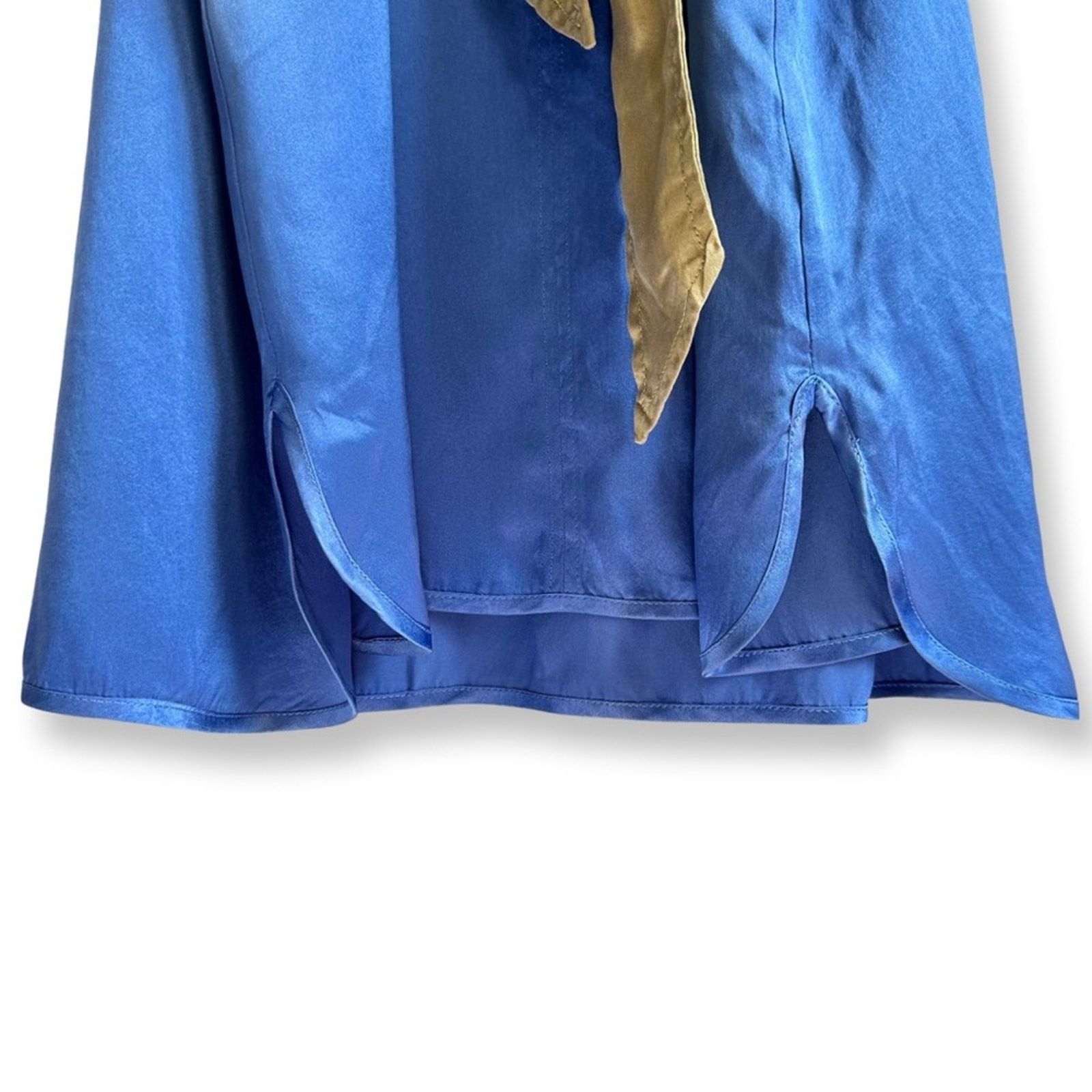 ATM Anthony Thomas Melillo NWOT ATM Silk Charmeuse V-Neck Dress In Olive Royal Dip Dye Size M / US 6-8 / IT 42-44 - 5 Thumbnail