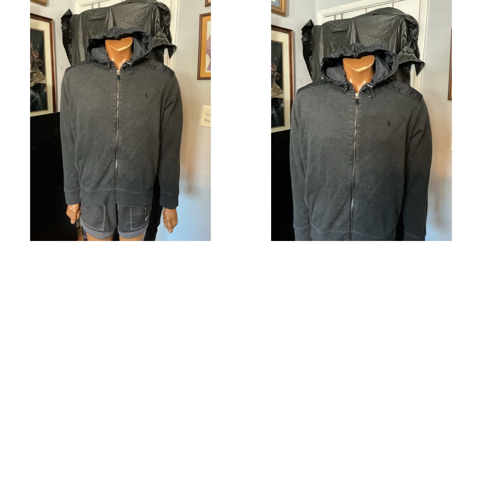 Polo Ralph Lauren VINTAGE Polo Ralph Lauren Pony Logo Estate Rib Charcoal Grey Black Tech Full Zip Jacket Men L Gray Logo Estate Rib Full Zip Men L Size US L / EU 52-54 / 3 - 8 Thumbnail
