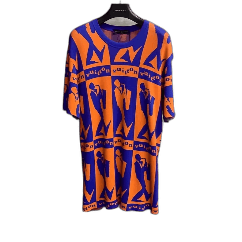 Louis Vuitton Louis Vuitton Orange Graphic Short Sleeve Knit Size US XL / EU 56 / 4 - 1 Thumbnail