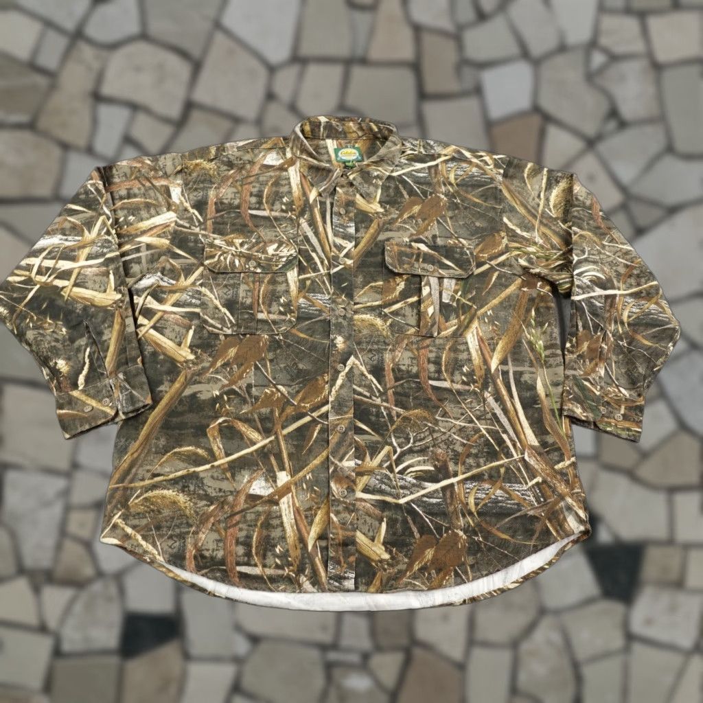 Vintage Cabela's Shirt Mens 2XL Realtree Green Camo Flannel Button Up Hunting Outdoors Camouflage Pattern Casual Workwear Size US XXL / EU 58 / 5 - 1 Thumbnail