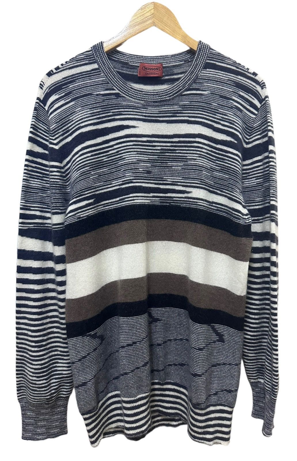 image of Cashmere Wool x Missoni Cashmere Striped Sweaters in Black, Men's (Size Medium)
