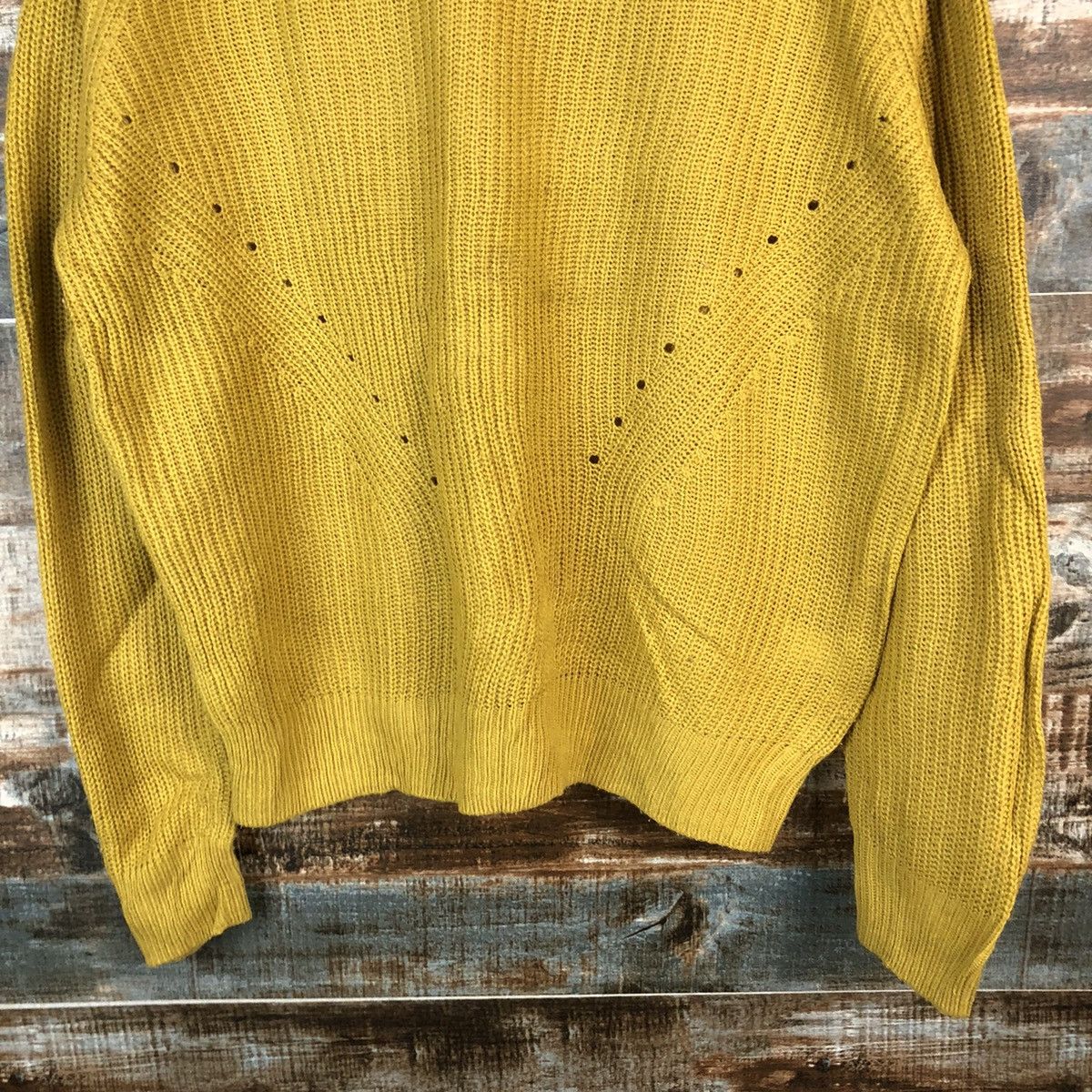 GU × Homespun Knitwear GU japan art Mustard plain sweatshirt Knitwear #A1503 Size M / US 6-8 / IT 42-44 - 6 Thumbnail
