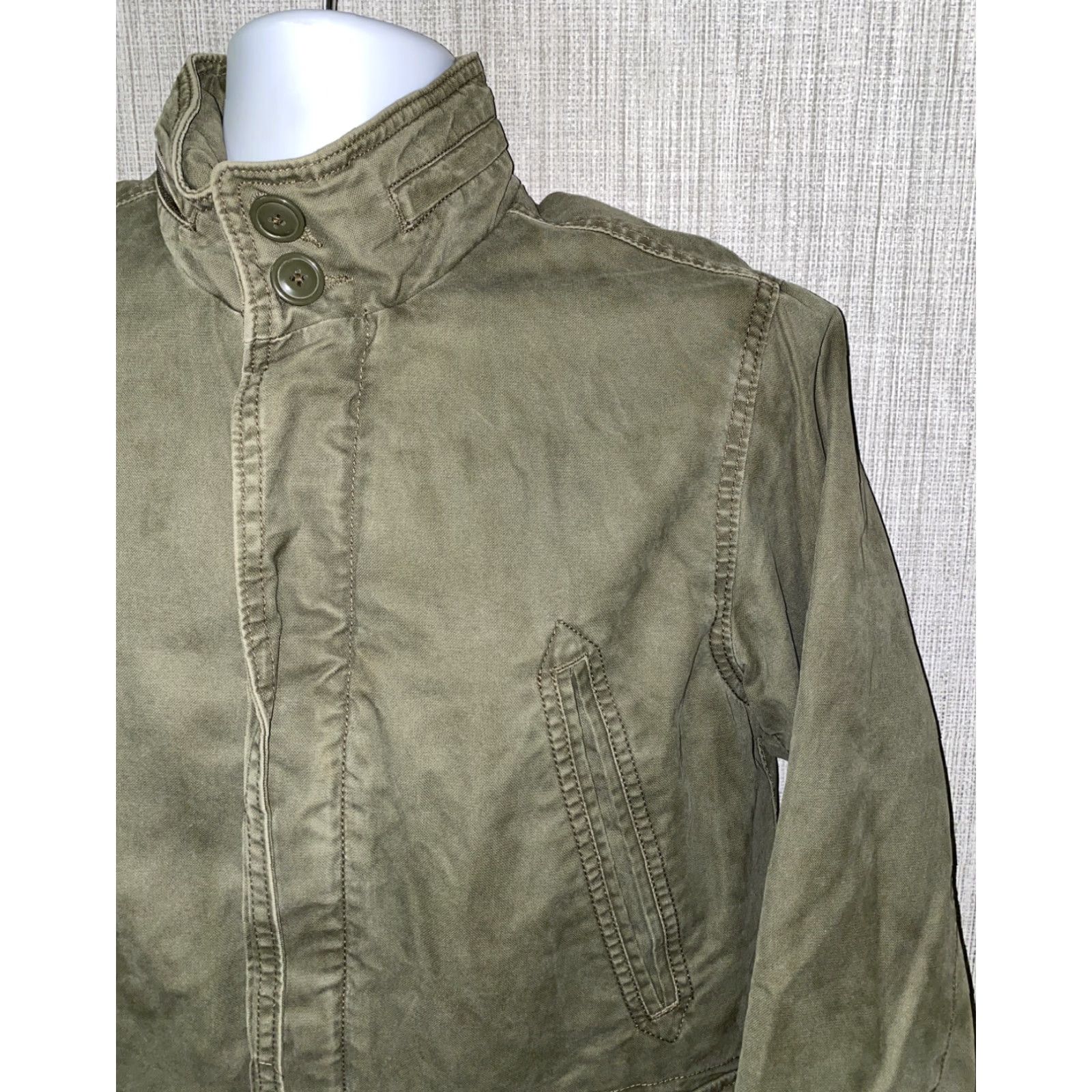 Vintage VINTAGE? No — Instead: "Mens Military Style Green Full Zip Multi Pocket Jacket Size S Cotton" Size US S / EU 44-46 / 1 - 2 Thumbnail