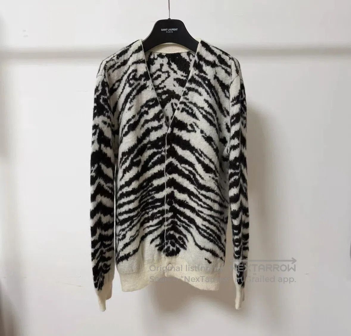 Saint Laurent Paris SLP Tiger Stripe Wool Jacket yw. Size US XL / EU 56 / 4 - 1 Thumbnail