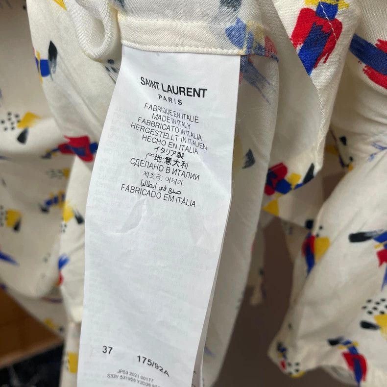 Yves Saint Laurent Saint Laruent size 37 Colorful Graffiti Print Short Sleeve Size US M / EU 48-50 / 2 - 5 Thumbnail