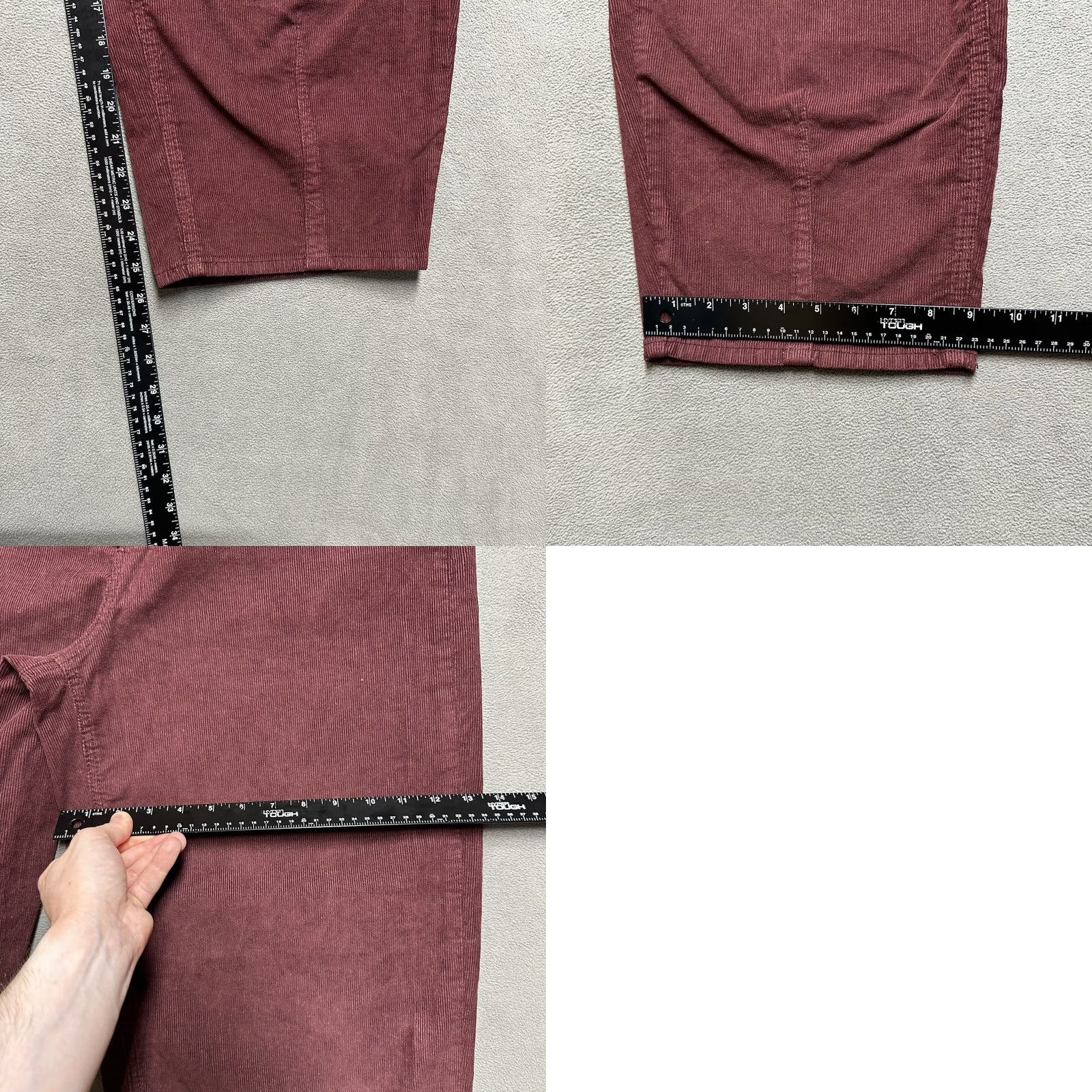 Vintage Universal Thread Pants Womens 12R Maroon Red High Rise Easy Barrel Corduroy EUC Size 34" / US 12 / IT 48 - 9 Thumbnail