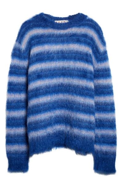 image of Marni O1W1Db10524 Mohair Blend Sweater In Blue, Women's (Size XL)