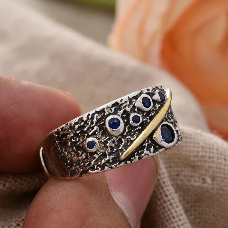 Jewelry Star Blue Crystal Ring Size ONE SIZE - 1 Thumbnail