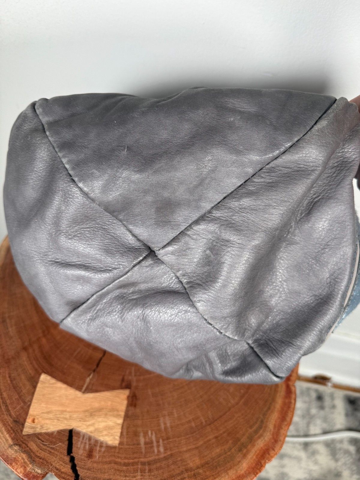 Vintage Y2K GABS Made in Italy Cow Leather Hairy Blue Hobo Bag Size ONE SIZE - 10 Thumbnail