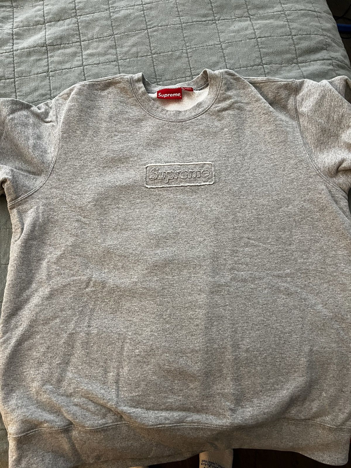 Supreme Grey Box Logo Crewneck | Grailed