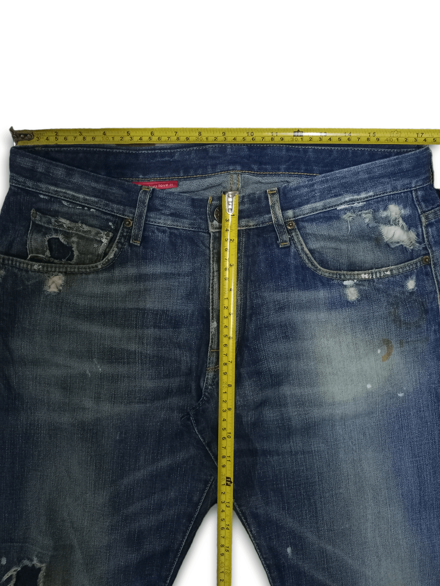 Japanese Brand Vintage Japanese Reign Studio Distress Paint Splatter Jeans Size US 35 - 9 Thumbnail