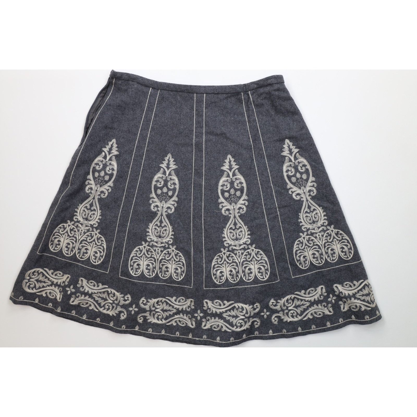 Boden Boden Wool Blend Embroidered Geometric Skirt Size 38" / US 16 / IT 52 - 10 Thumbnail