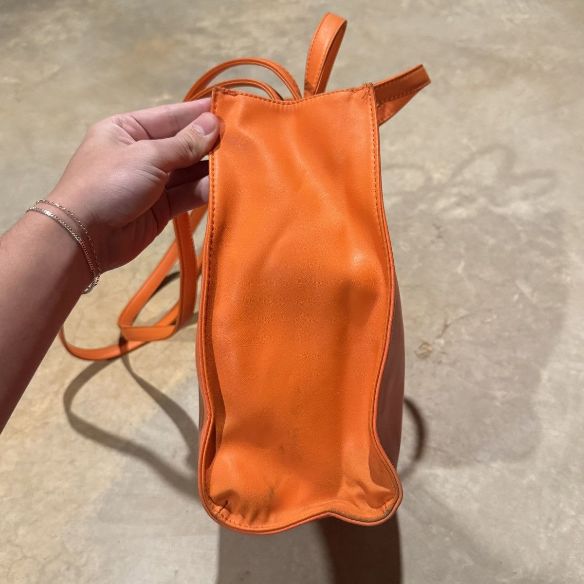 Telfar Telfar Shopping Tote Bag Orange Vegan Leather Medium Size ONE SIZE - 7 Thumbnail