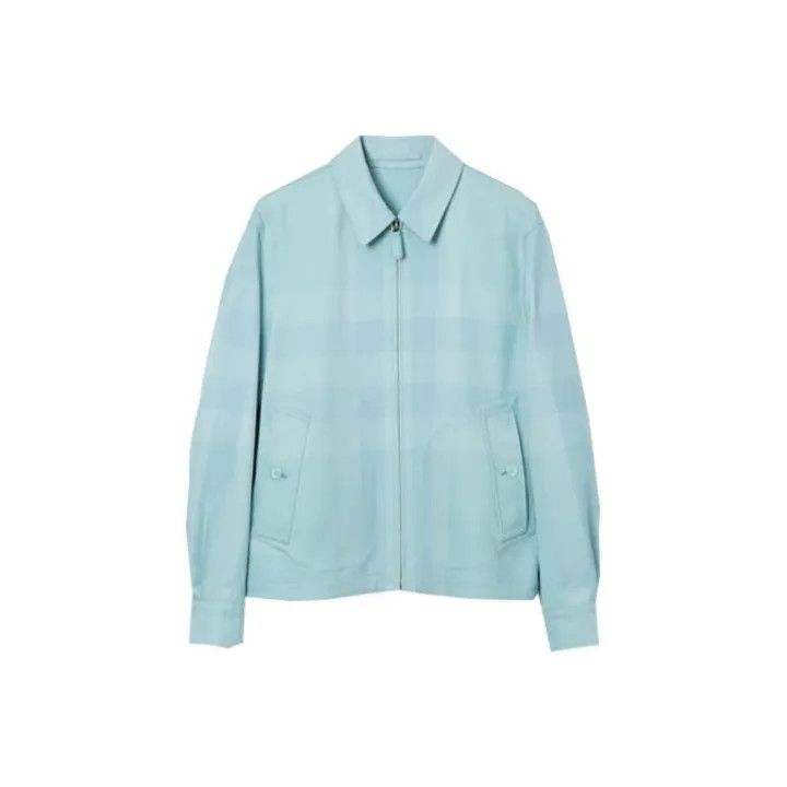 Burberry Burberry Blue Plaid Zip Jacket for Men Size US L / EU 52-54 / 3 - 1 Thumbnail