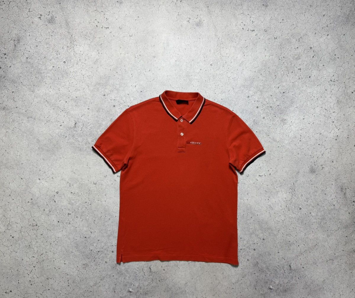 Prada Vintage Luxury Prada Polo Shirt Red Tab Orange Size US L / EU 52-54 / 3 - 1 Thumbnail