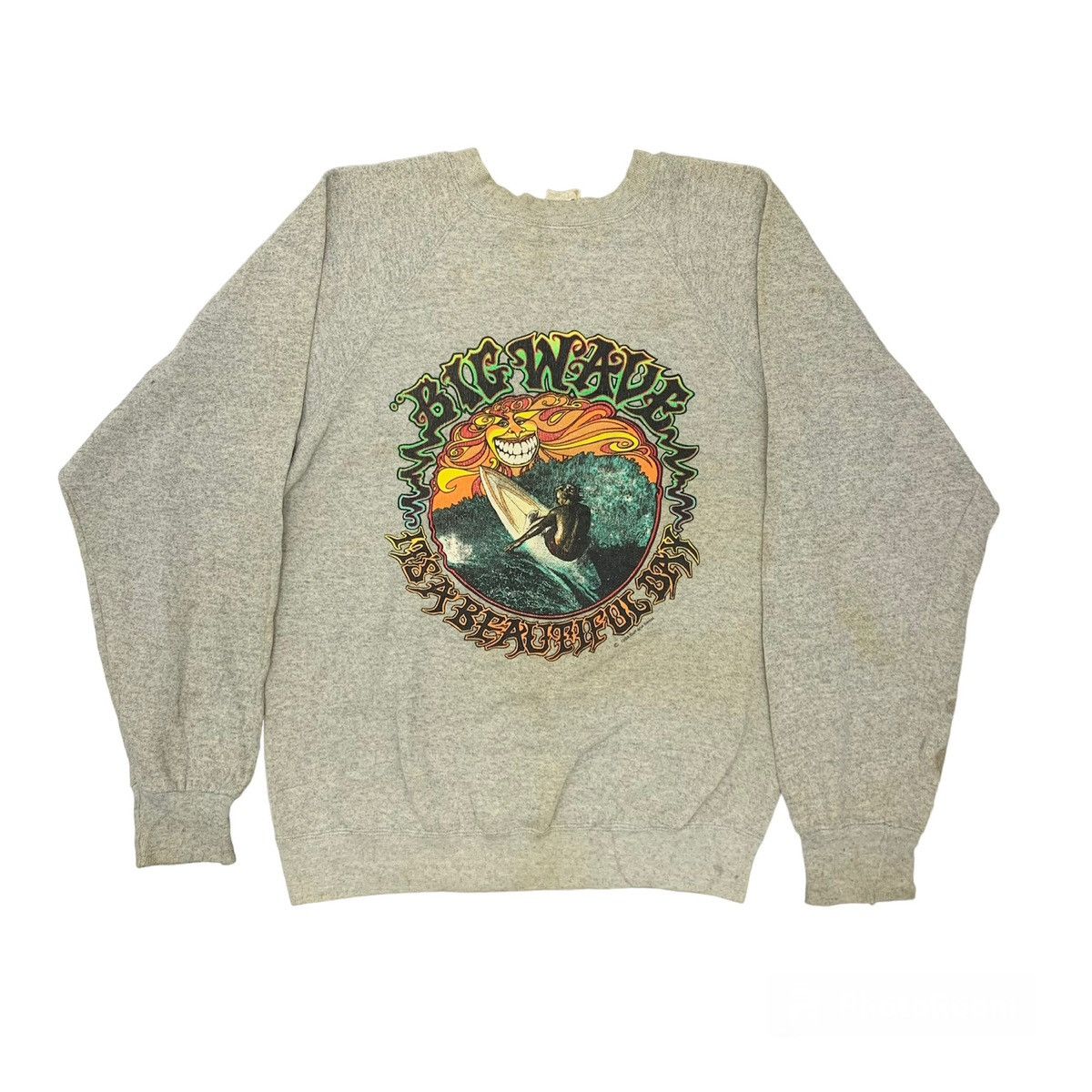 Man Made In Australia Vintage 90s Surf And Sweat Big Wave Surfboards Sweatshirt Size US M / EU 48-50 / 2 - 1 Thumbnail