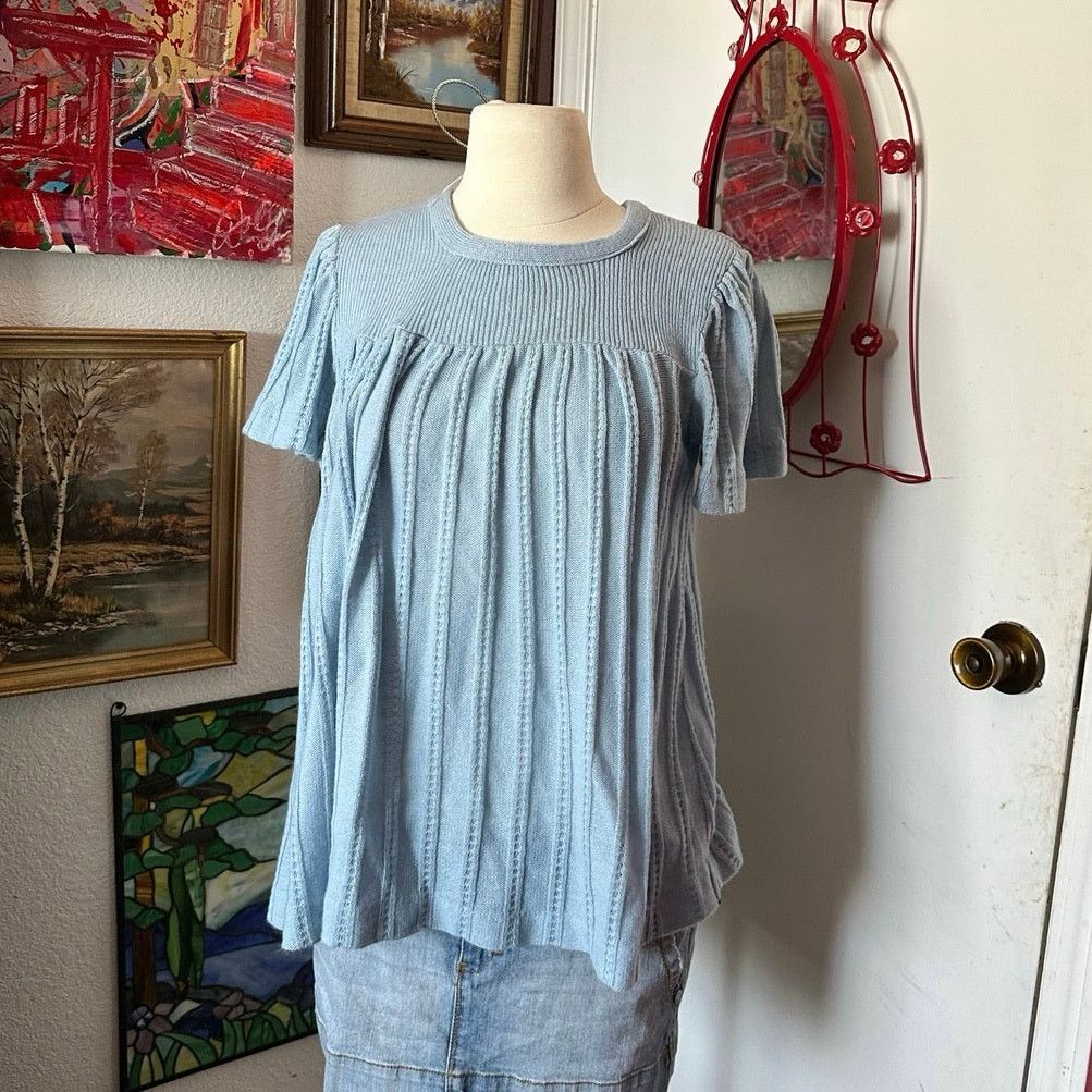 Other great times light baby blue knit shirt Size L / US 10 / IT 46 - 1 Thumbnail