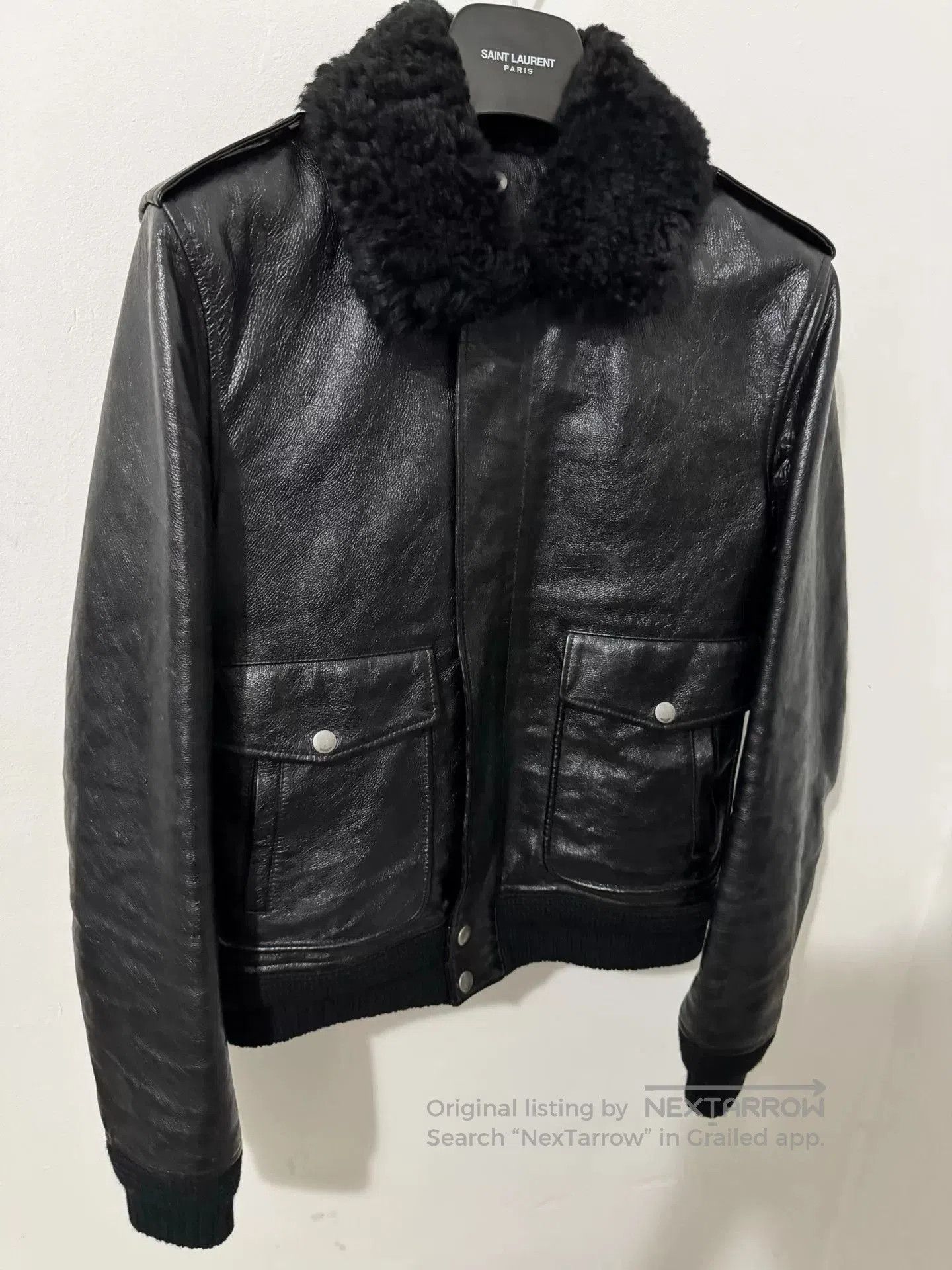 Saint Laurent Paris Saint Laurent Black Pilot Leather Jacket. Size US S / EU 44-46 / 1 - 3 Thumbnail