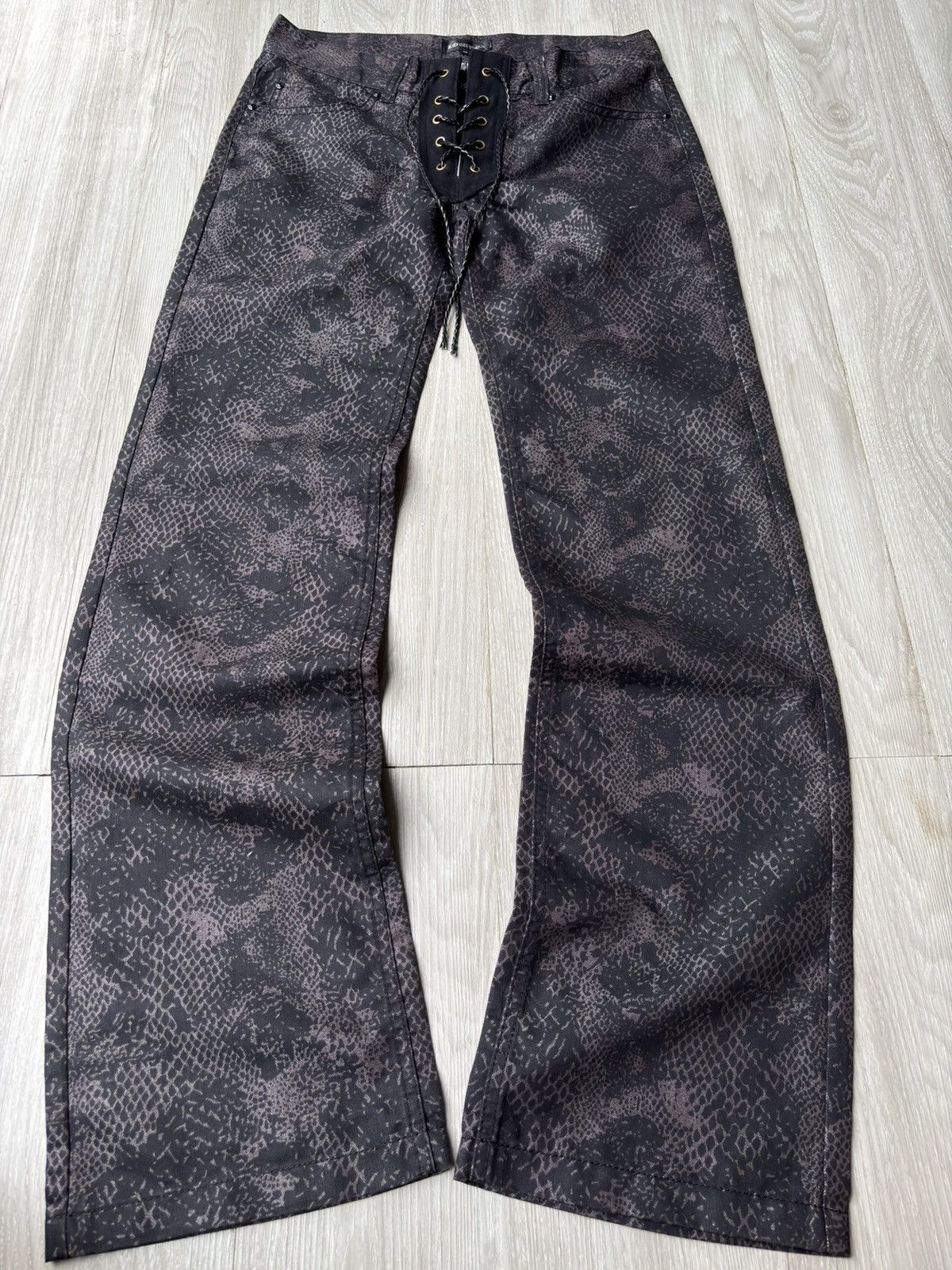 Japanese Brand LOWBOX lace up flare pants Size US 28 / EU 44 - 1 Thumbnail