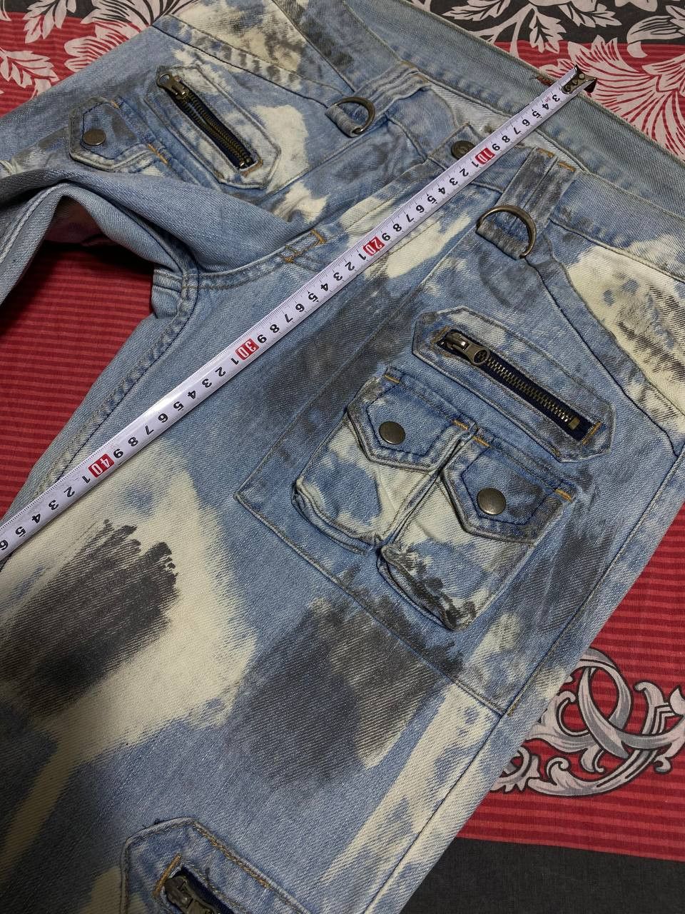 Japanese Brand Crazy Crash Dirty Baggy Faded Jean Japan Avant Garde Style Size US 34 / EU 50 - 17 Thumbnail