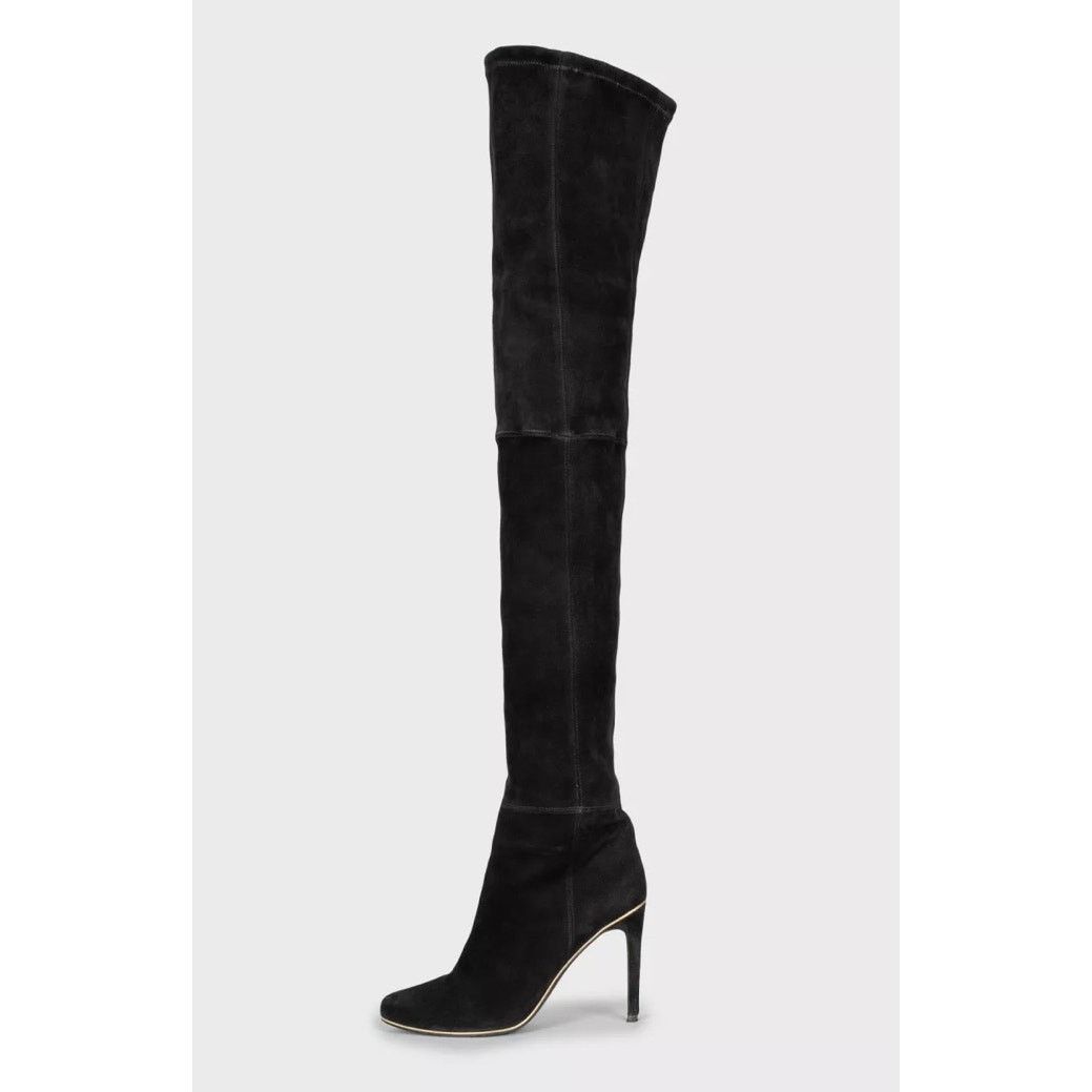 Balmain Balmain Blue Suede Over-the-Knee Boots Sz. 38.5 Size US 7.5 / IT 37.5 - 1 Thumbnail