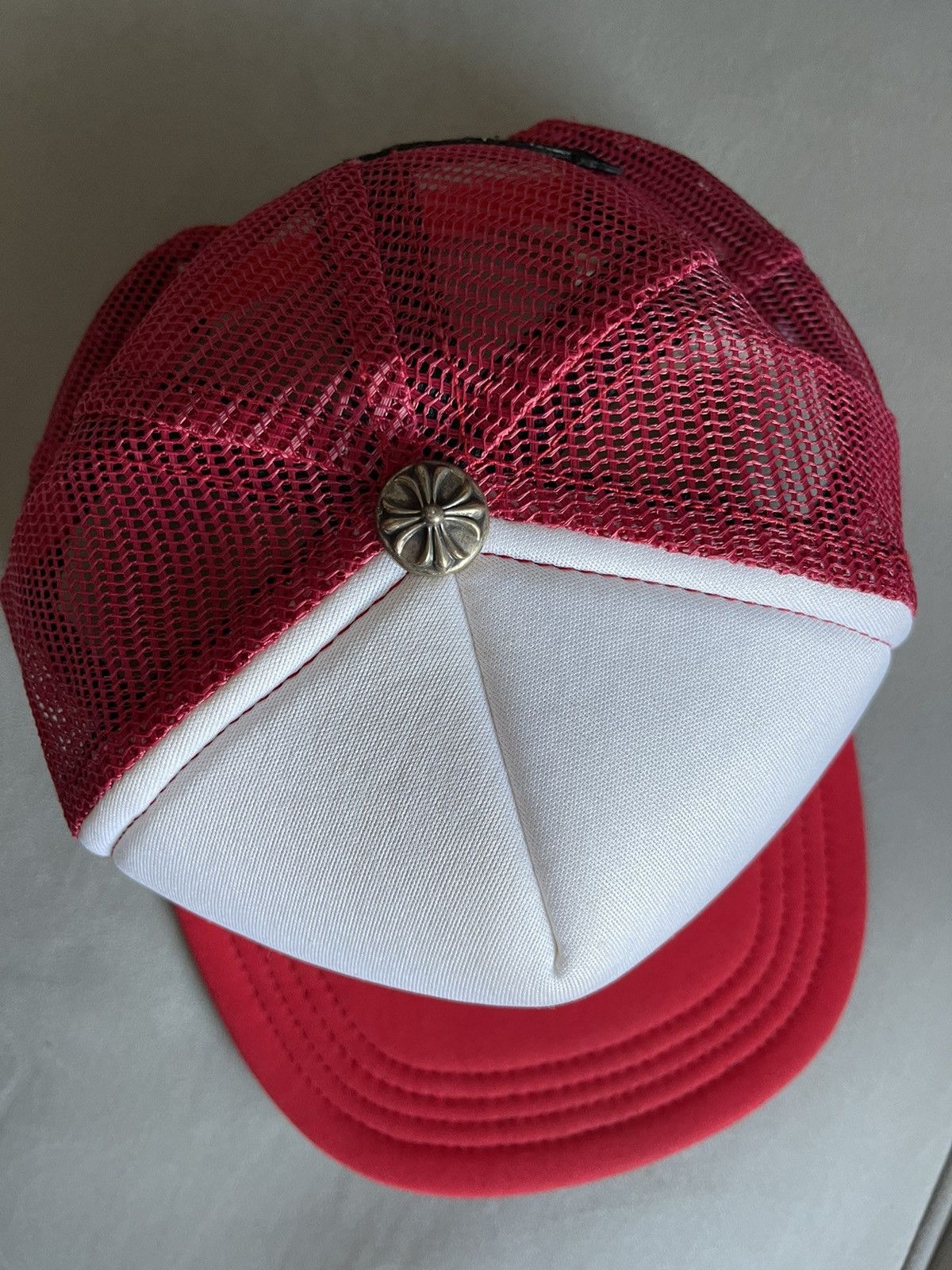 Chrome Hearts Chrome Hearts Hollywood Cross "King Taco" Red Trucker Hat Size ONE SIZE - 2 Thumbnail