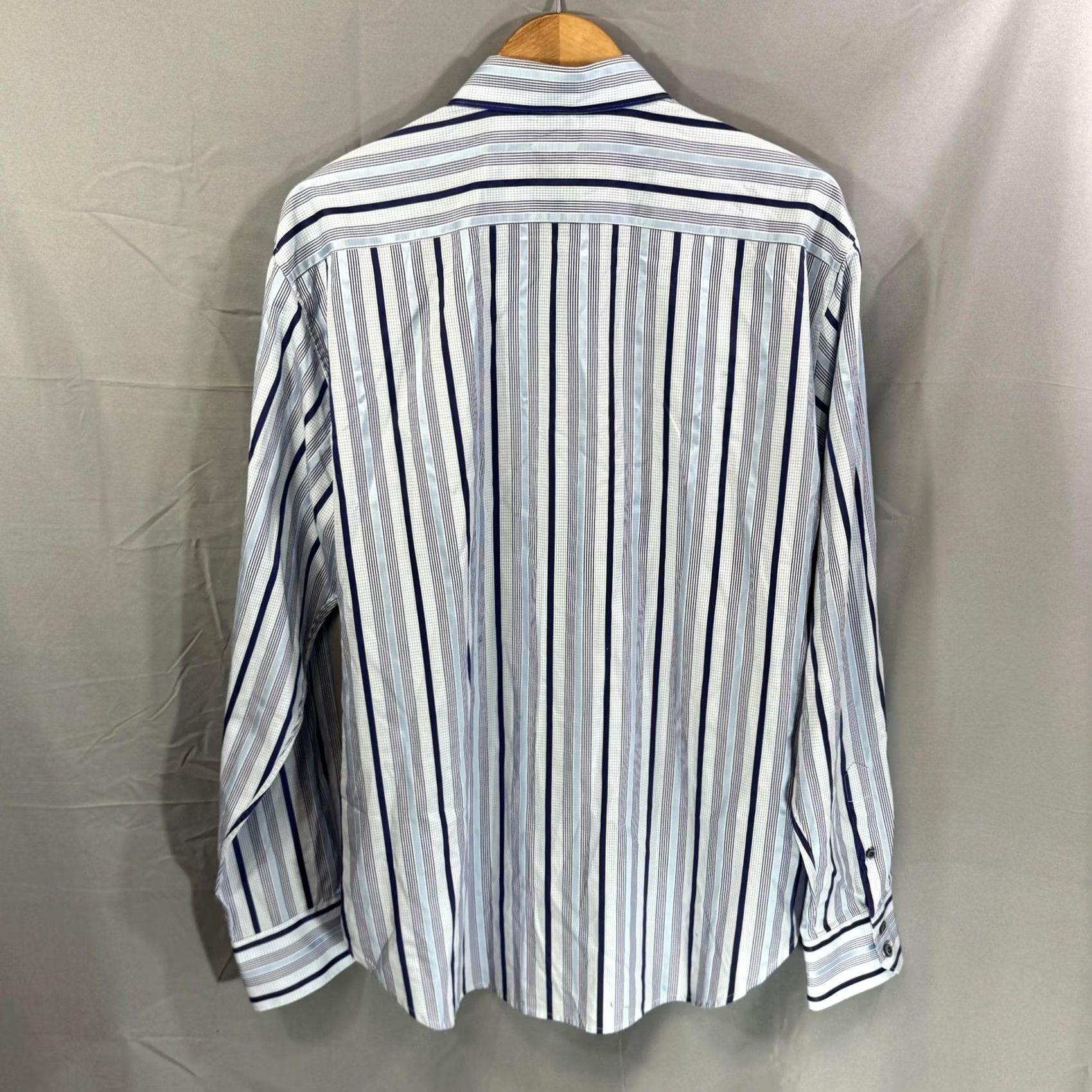 Robert Graham Robert Graham Shirt Mens XL Blue Striped Long Sleeve Button Up Cotton Size US XL / EU 56 / 4 - 2 Thumbnail